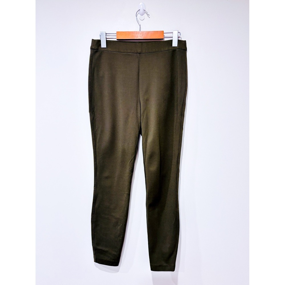 SIMONS Khaki slim pants | Stretch Minimalist Chic | Small